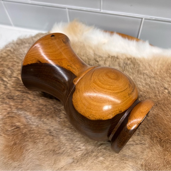 Hand Turned Two-toned Wood Bud Vase Smooth Finish 6” Tall - Picture 5 of 9